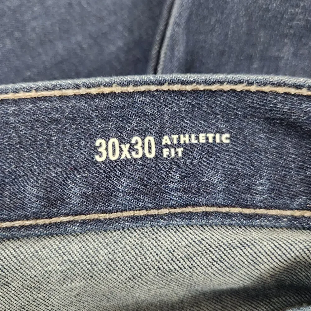 Banana Republic Blue Denim Athletic Fit Travel Dark Wash ‎ Jeans Men's 30x30